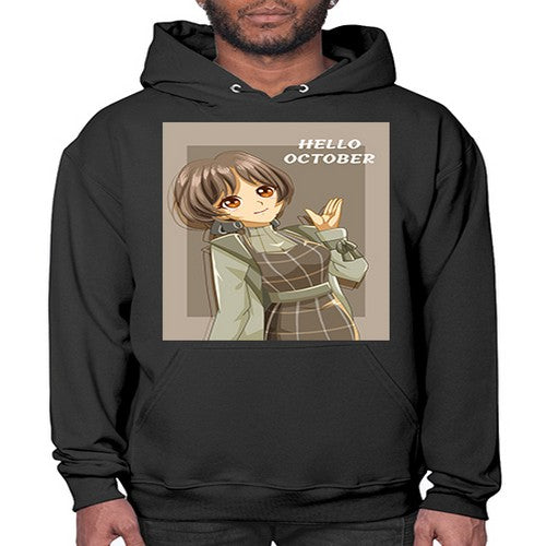 of beautiful girl in hello october 133# - anime- Hoodie