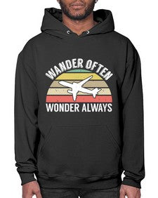 wander often wonder always  47# - airplane- Hoodie