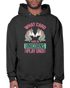 what card game do unicorns play uno 548# - unicorn- Hoodie
