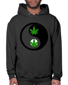 yin and yang weed 1264# - marijuana- Hoodie