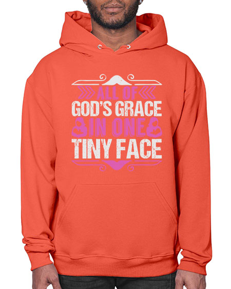 All of Gods Grace in one tiny Face Style 18# - baby- Hoodie