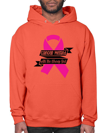 Cancer Messed with the Wrong Girl 30# - breast cancer- Hoodie