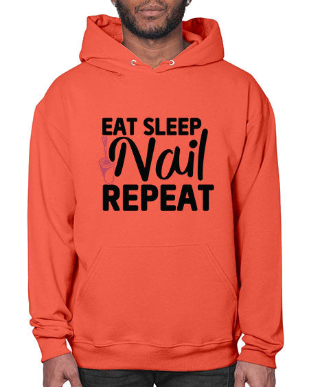 Eat Sleep Nail Repeat 736# - nail tech- Hoodie