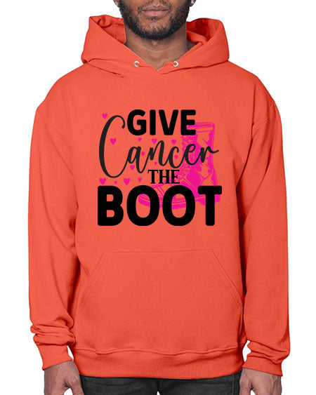 Give Cancer the Boot 24# - breast cancer- Hoodie