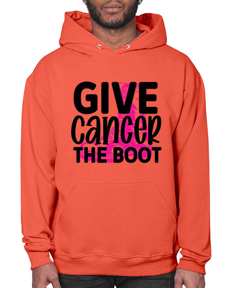 Give Cancer the Boot 25# - breast cancer- Hoodie