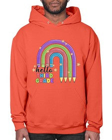 Hello third Grade Pencil Rainbow 347# - third grade- Hoodie