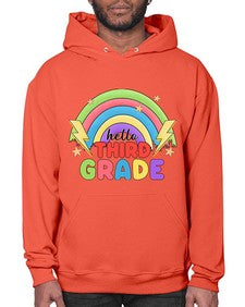Hello third Grade Rainbow 348# - third grade- Hoodie