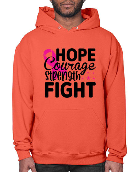 Hope Courage Strength Fight 21# - breast cancer- Hoodie