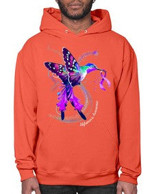 Hummingbird Holding Purple Ribbon Alzheimers Awareness 166# - alzheimers- Hoodie