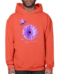 Hummingbird Sunflower Purple Ribbon Alzheimers Awareness 167# - alzheimers- Hoodie