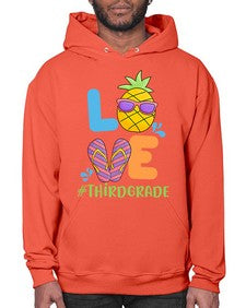 LOVE third Grade Summer Pineapple 527# - third grade- Hoodie