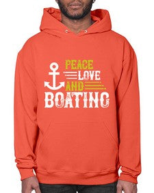 Peace Love and Boating 33# - boats- Hoodie