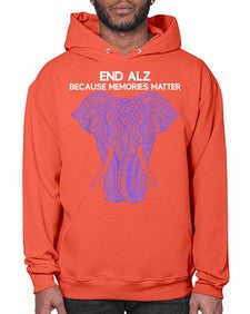 Purple Elephant Alzheimer Awareness 211# - alzheimers- Hoodie