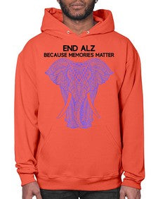 Purple Elephant Alzheimer Awareness 212# - alzheimers- Hoodie