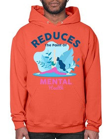 Reduces the Paint of Mental Health 495# - yoga- Hoodie