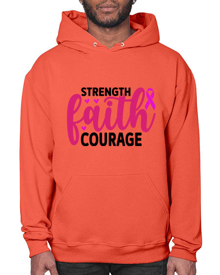 Strength Faith Courage 8# - breast cancer- Hoodie