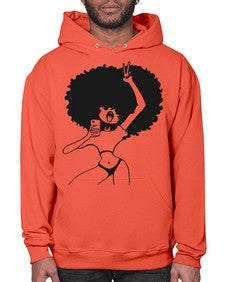 afro woman taking selfie 66# - black girls or women- Hoodie