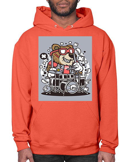 bear drummer 33# - bears - animals- Hoodie