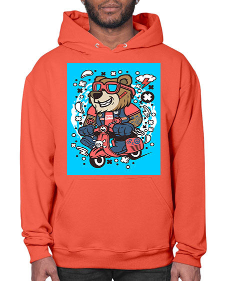 bear scooterist 41# - bears - animals- Hoodie