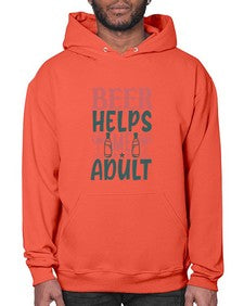 beer helps me adult 646# - beer- Hoodie