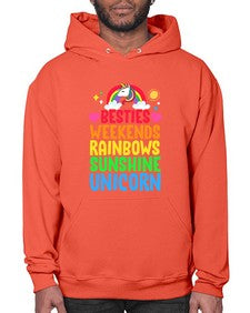 besties weekends rainbows sunshine unicorn 58# - unicorn- Hoodie