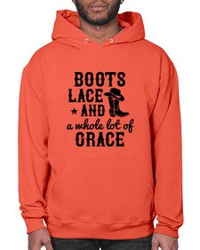 boots lace and a whole lot of grace 268# - western- Hoodie