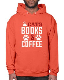 cats books and coffee Style 38# - cats- Hoodie
