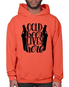 cold beer lives here 872# - beer- Hoodie