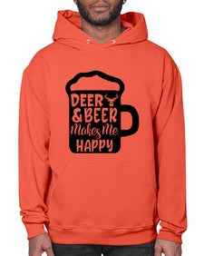 deer and beer makes me happy 900# - beer- Hoodie