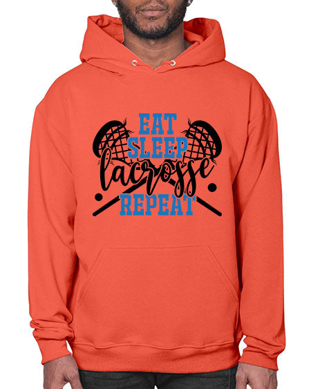 eat sleep lacrosse repeat 15# - lacrosse- Hoodie
