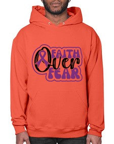 faith over fear 139# - alzheimers- Hoodie