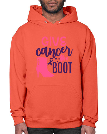 give cancer the boot Style 11# - breast cancer- Hoodie