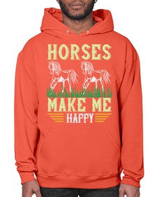 horses make me happy Style 40# - horse- Hoodie