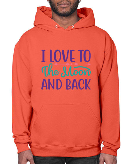 i love to the moon and back 6# - moon- Hoodie