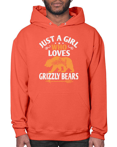 just a girl who loves grizzly bears 159# - bears - animals- Hoodie