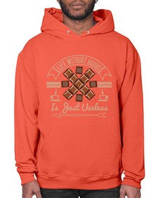 life without books chocolate coffee is just useless 318# - chocolate- Hoodie