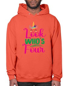 look whos four 261# - unicorn- Hoodie