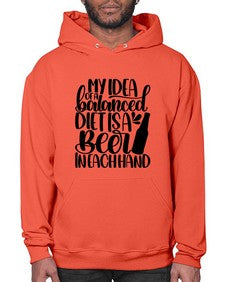 my idea of a balanced diet 1425# - beer- Hoodie