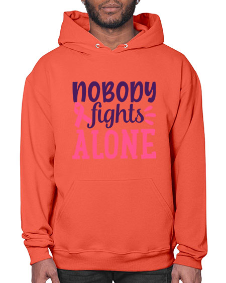 nobody fights alone Style 6# - breast cancer- Hoodie