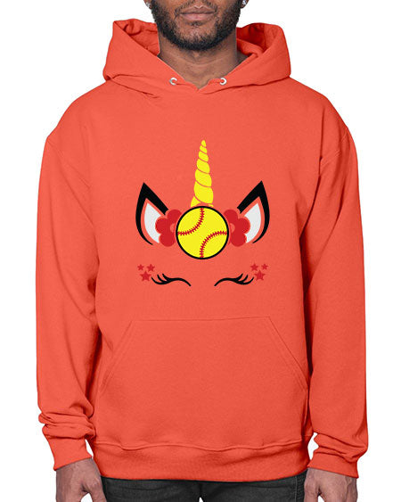softball unicorn 398# - softball- Hoodie