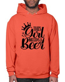 this girl needs a beer 1643# - beer- Hoodie