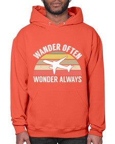 wander often wonder always  47# - airplane- Hoodie