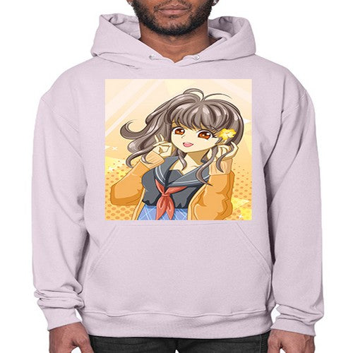 A beautiful and happy girl back to school 90# - anime- Hoodie