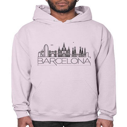 Barcelona Minimal Skyline 411# - cities- Hoodie