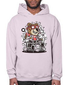 Bear drummer 14# - cartoon animals- Hoodie