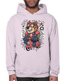 Bear scooterist 16# - cartoon animals- Hoodie