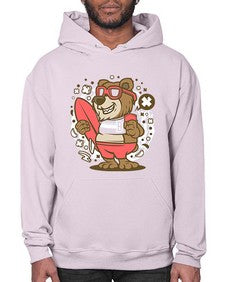 Bear surfing 17# - cartoon animals- Hoodie