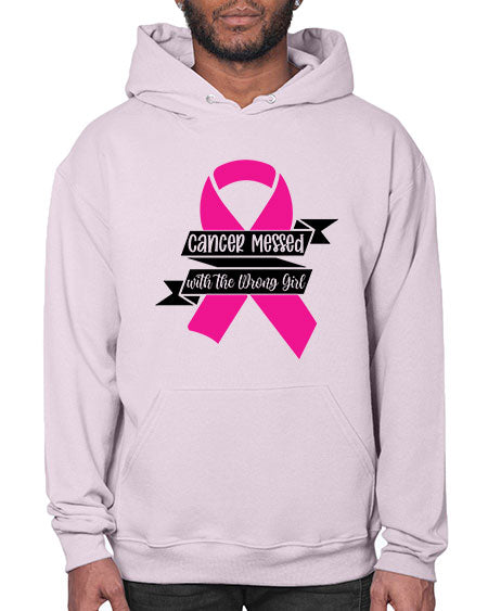 Cancer Messed with the Wrong Girl 30# - breast cancer- Hoodie