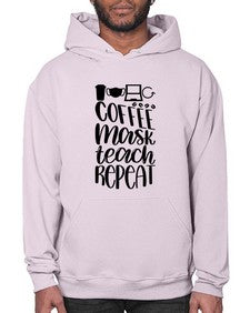 Coffee Mask Teach Repeat Style 660# - teacher- Hoodie