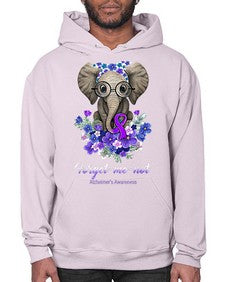 Forget me not Alzheimers Awareness Elephant Flower 150# - alzheimers- Hoodie
